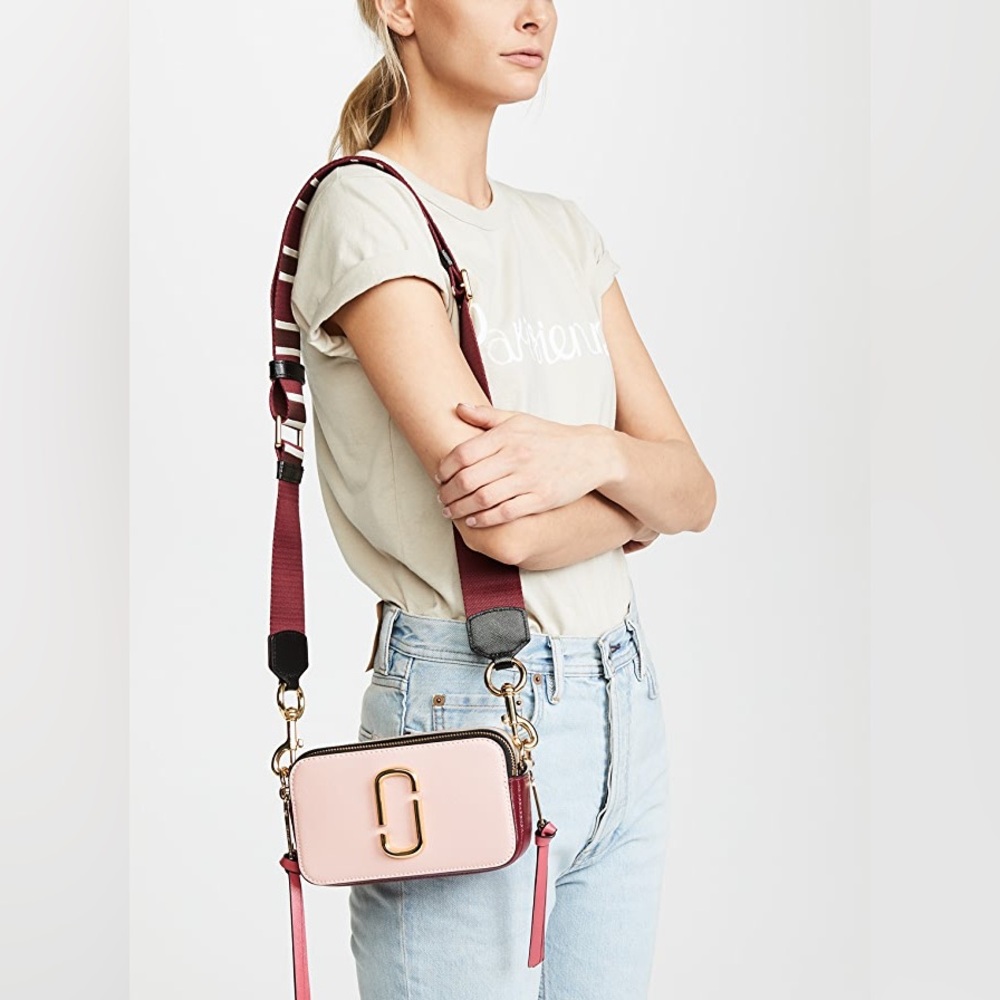 Marc Jacobs The Snapshot Leather Crossbody Rose Multi NWT